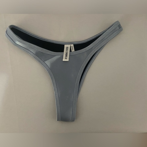 Hoaka NWOT Arizona Electric set metallic steel blue bikini top and bottom S - Picture 6 of 9